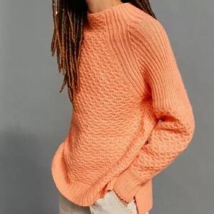 ANTHROPOLOGIE FAVORITE! ALPACA WOOL |  BIA SWEATER | Coral | Oversized XS |